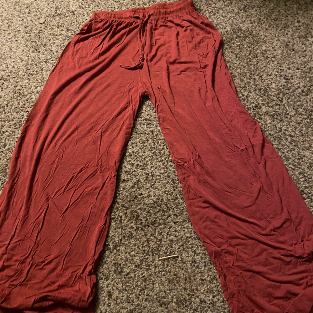 Red Wide-Leg Pants